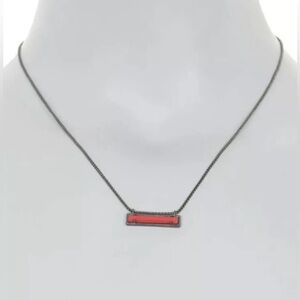 Kendra Scott Eleanor Pendant Necklace, Gunmetal Bright Red, NWT